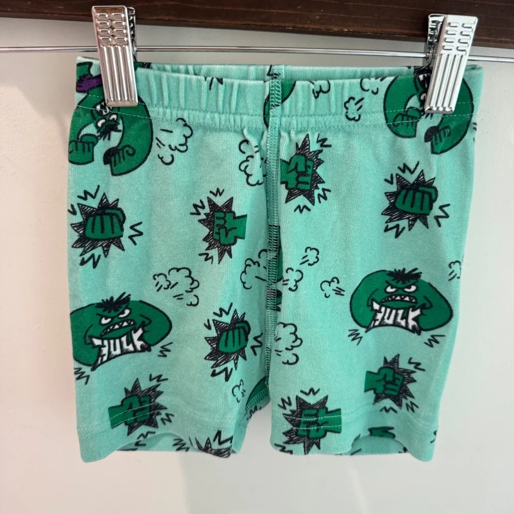 Hanna Andersson Marvel Hulk Organic Cotton Short Pajama Set Teal Kids 3T 90cm